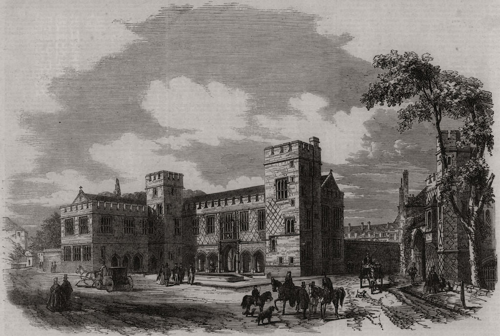 New school buildings at Eton College. Berkshire 1862 old antique print picture